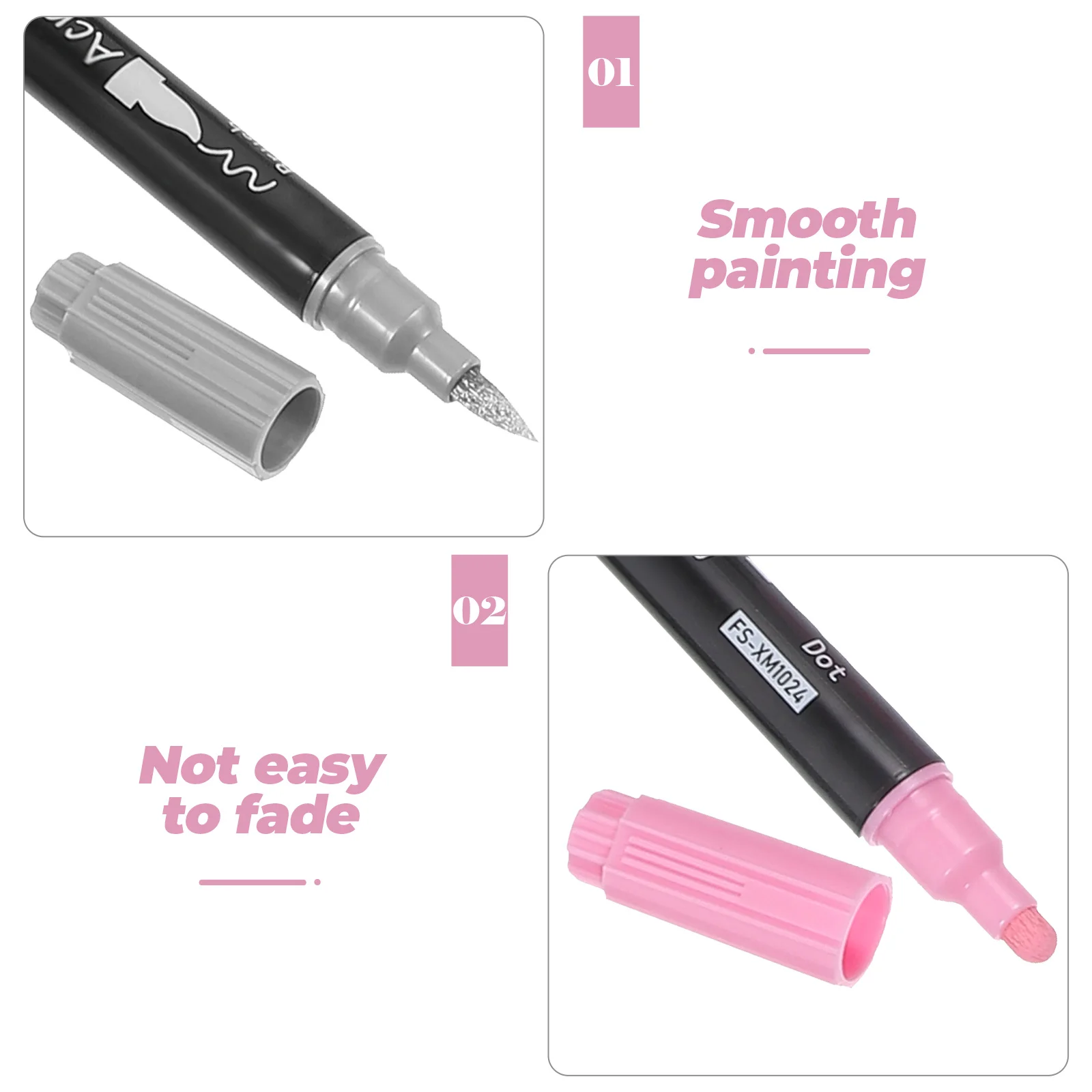 

1 set Double-Headed Acrylic Paint Markers Oil Based Scrapbooking Sketching Writing Calligraphy Art Crafts Ergonomic for School
