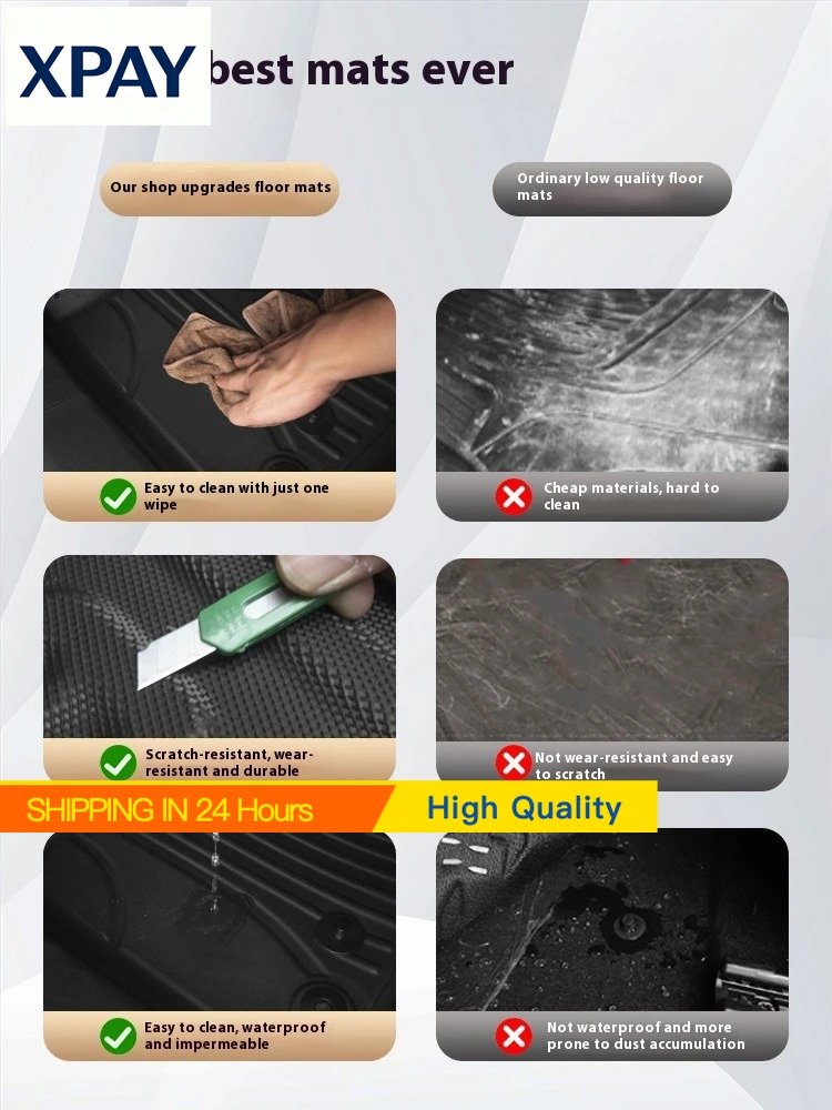 New Car All-Weather Foot Pads For Xpeng G9 G6 P7i P7 P5 Dedicated TPE Waterproof And Wear-Resistant Velvet Modification Car Upgr