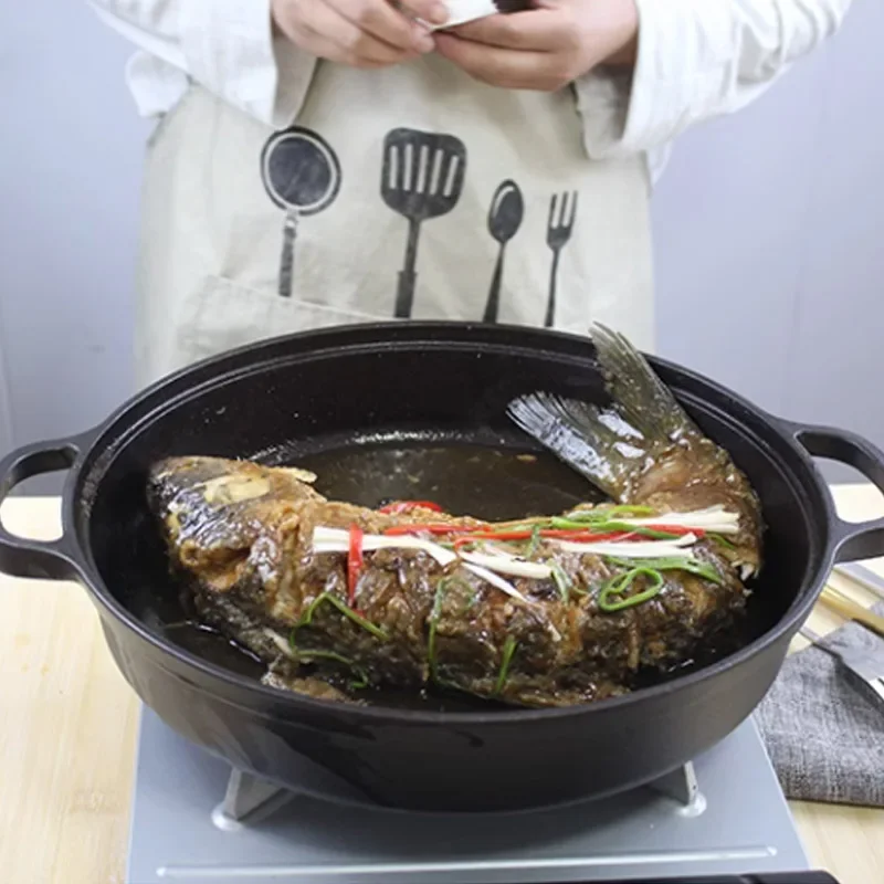 Time Limited Cast Iron Pan Uncoated Non Stick Household Pancake Fried Steak Rice Thickened Universal Stove Cookware Kitchen