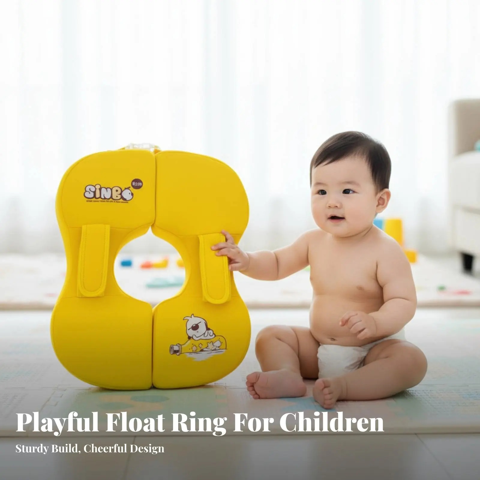ห่วงยางสำหรับเด็กทารก, รองรับใต้วงแขน, ไม่ต้องเติมลม, ลายการ์ตูน, แข็งแรงทนทาน, อุปกรณ์ว่ายน้ำ