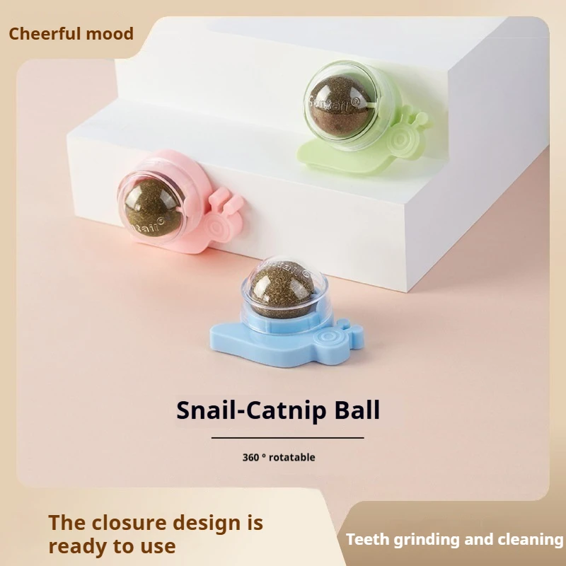 Catnip Ball Toy Turtle Spin Ball Snail Cat Happy Self Hi Interactive Toy Ball Cat Toys Interactive  Cat Supplies  Catnip