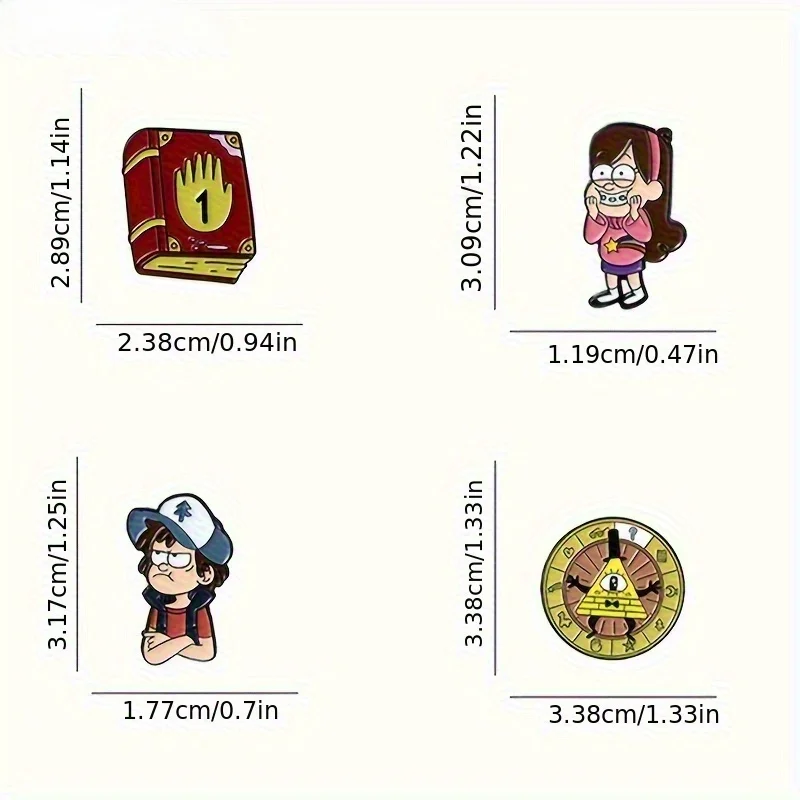 4pcs Cartoon Character Enamel Pins - Cute Accessories for Clothes, Hats & Backpacks - Decorative Brooches and Gifts for Friends - Image 3