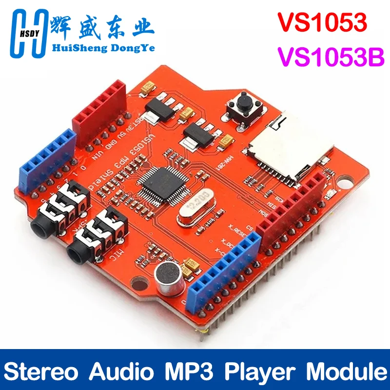 VS1053 VS1053B Stereo Audio MP3 Player Shield Record Decode Development Board Module With TF Card Slot For Arduino