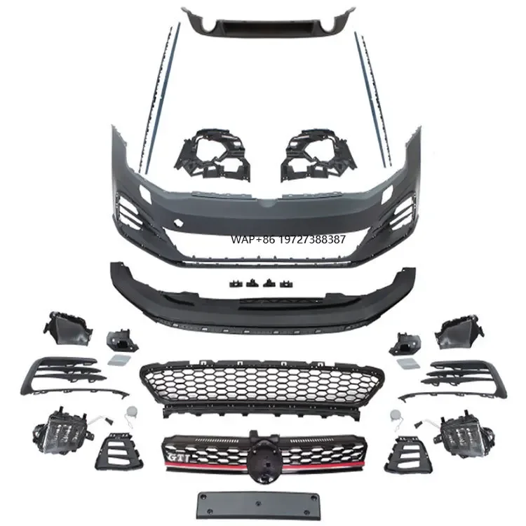 

High Quality Car Front Bumper Side Skirt Rear Lip Body Kit for Golf 7.5 2017-2020 Upgrade GTI Style Car Bumper