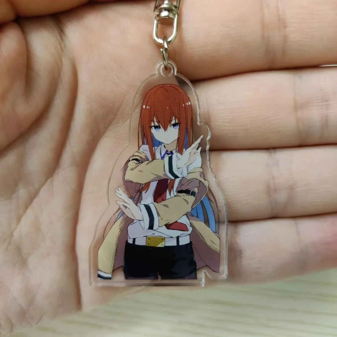 Anime Steins;Gate Figures Chris Makise Cosplay Acrylic Keychains Kawaii Bag Pendant Decor Keyring Birthday Gift Fans Collection