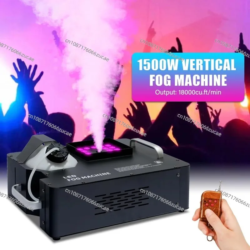 3 in 1 RGB Wireless Remote Vertical LED Stage Effect 1500W Vertical Smoke Machine Spray DMX Fogger Party Smoke Generator Machine