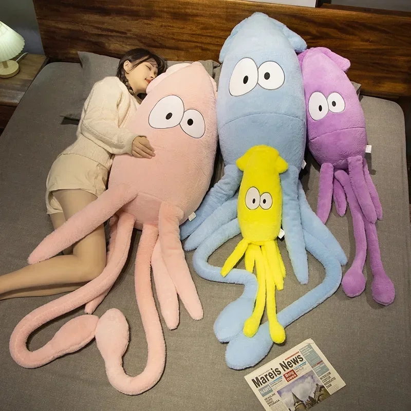 Simulation Octopus Doll 80-185cm Large Lifelike Cute Squid Plush Toy Stuffed Sea Animal Cuttlefish Pillow Infant Accessories