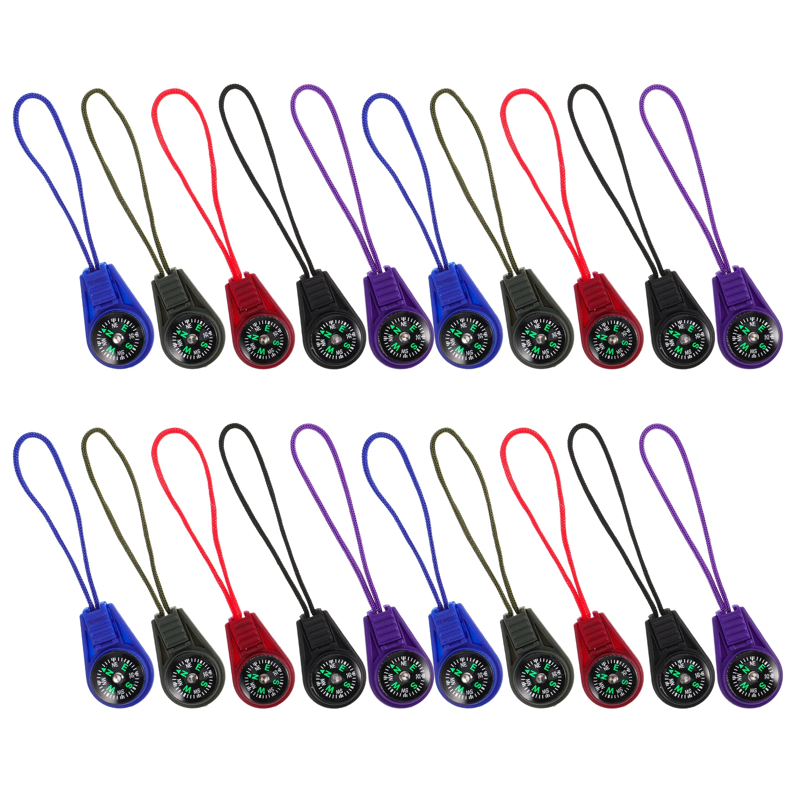 

50 Pcs Compass for Hiking Camping Portable Outdoor Durable Plastic Lanyard Keychain Accurate Direction Multicolor DIY