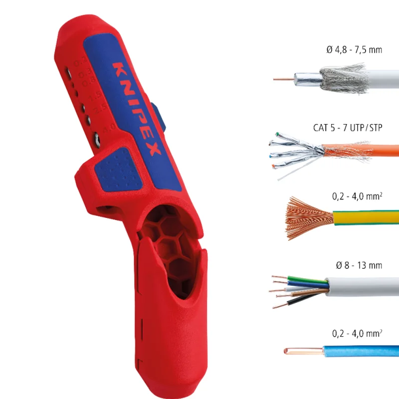 KNIPEX 16 95 01 SB Universal Right Handed Stripping Tool 3-in-1 Ergonomic Stripping Wire Cutter Multifunctional Hand Tools