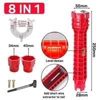 14 In 1 Faucet Sink Wrench Pipe Wrenches Faucet Sink Installer Kit for Bathroom Kitchen Plumbing Repair Installation Hand Tools 2