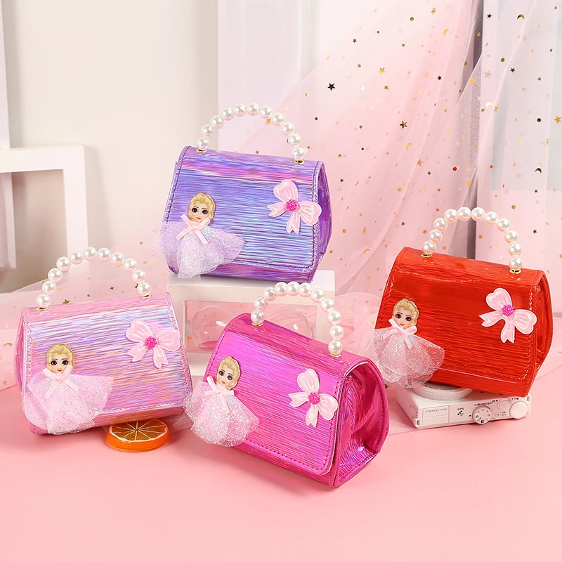 Lovely Princess Mini Bags Messenger Bag Handbag Fashion Children\'s Bag Gift Shoulder Packet Baby Coin Purse Candy Girls Pearl