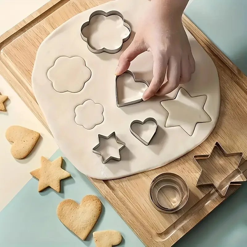 12 teile/sätze DIY Form Stern Herz Runde Blume Form Cutter Backform Küche Zubehör Edelstahl Cookie Keks Werkzeuge