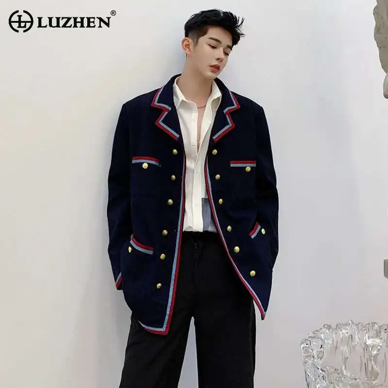 

LUZHEN 2025 весенний новый оригинальный цвет края контрастный дизайн корейская версия повседневный пиджак пальто мужская элегантная куртка LZ1273