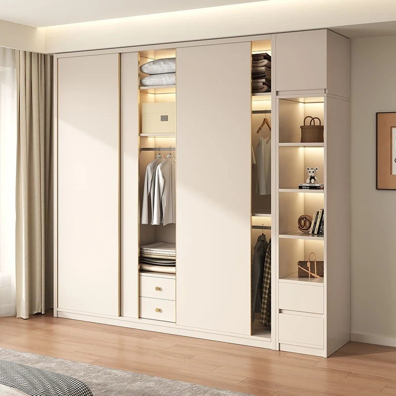 

Customizable Modern Simple Home Bedroom Closet Wardrobe with Sliding Door Small Apartment Suitable
