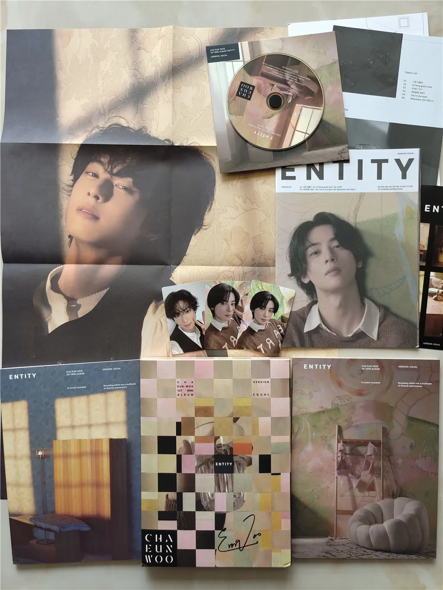 ASTRO Cha EunWoo Autographed 1st Mini Album ENTITY CD+PHOTOBOOK+Photocard K-POP Random version