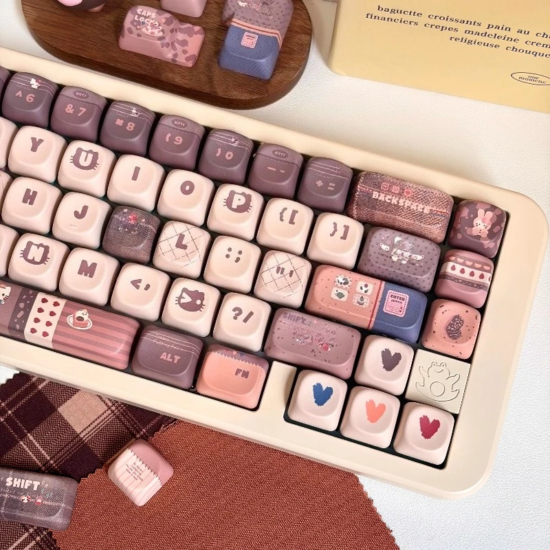 

NEW Mont Blanc Chestnut Keycaps Custom Leopard PBT Cherry Profile Key Cap Cute Cartoon Anime Point Keycap for Gamers Design