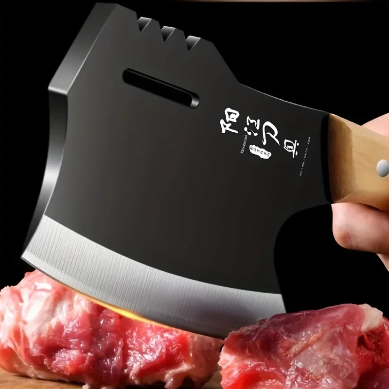 High Hardness Axe Style Bone Chopper Bone Kitchen Knife Vegetable Knife Axe Bone Cutter Chopping Bone Butcher Knife