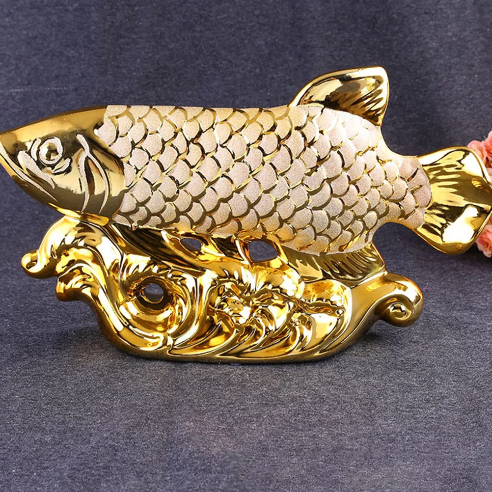 

Goldfish Ceramic Craft Car Interior Ornament Lucky Desktop Fish Decor Chinese Style Decoration Fish Decor Statue