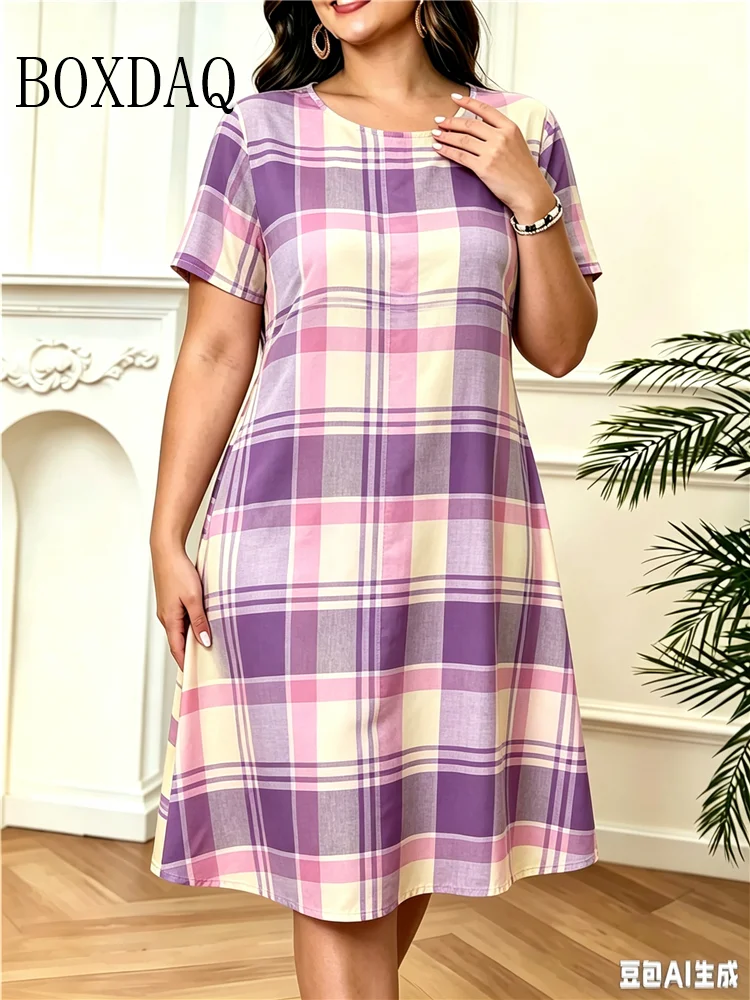 فستان بطبعة مربعات عتيقة مقاس - مراجعة Summer Upf Clothing وسعره