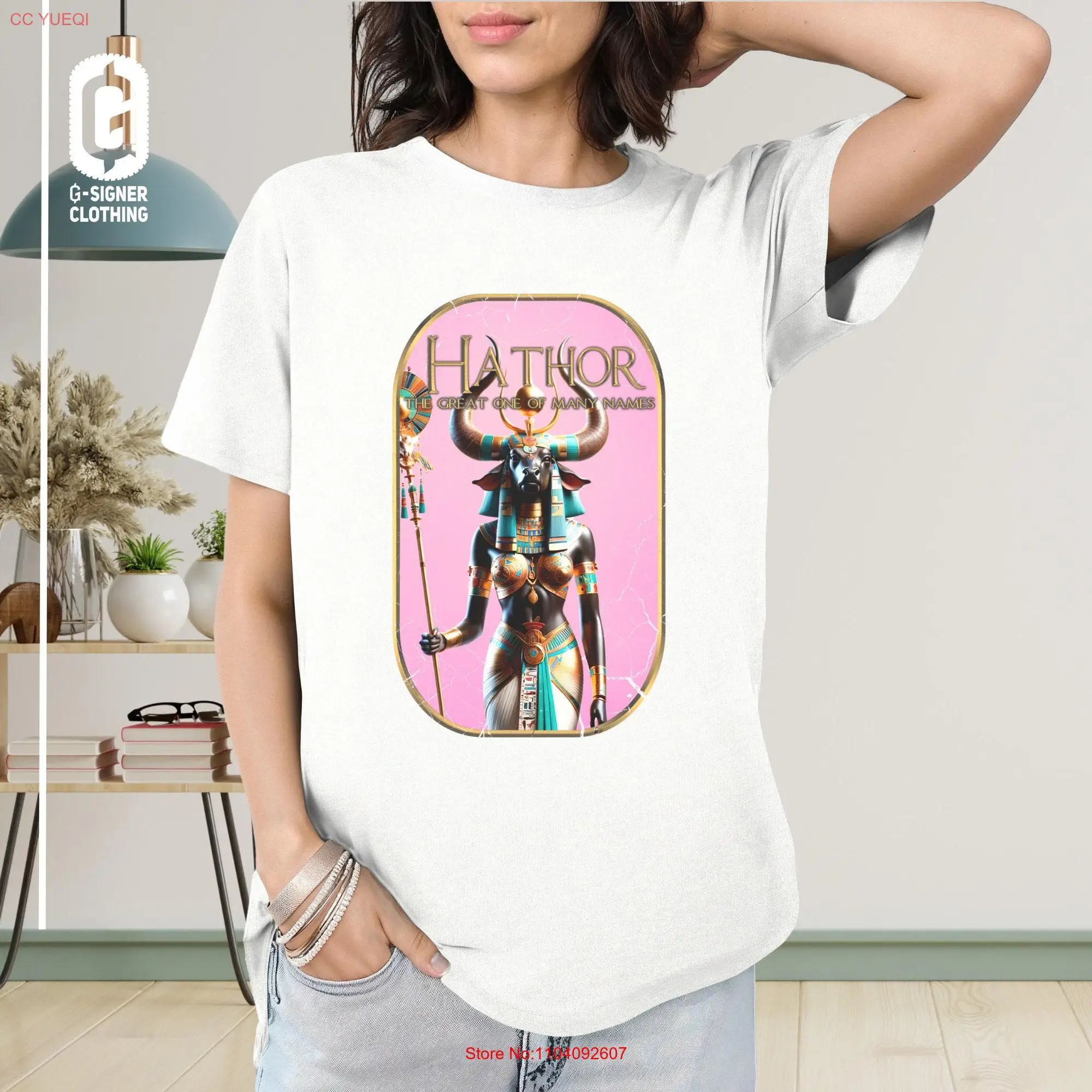 Egyptian Mythology Idea T Shirt Hathor Ancient Deity Classic Historic Theme Pharaoh Goddess Design Crewneck