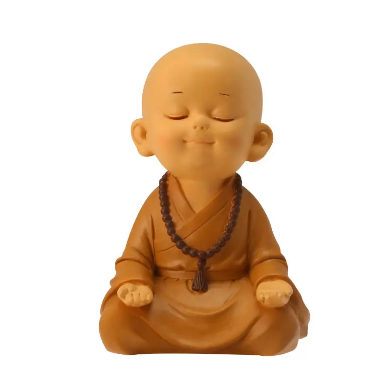Cz little monk zen ornament - zen buddha statue, chinese style figure, office altar, desktop decoration