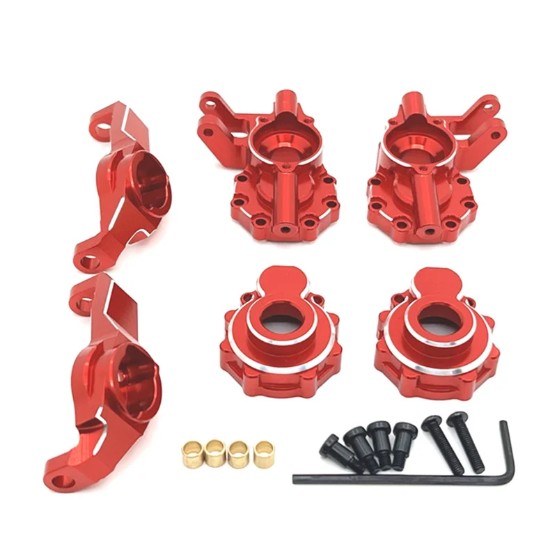 Pieza de actualización de coche RC, Kit de copa de dirección de eje delantero C para TRAXXAS 1/10 TRX4 HUANGBO 1/10 R1001 R1002 R1003, piezas de mejora de coche RC, rojo