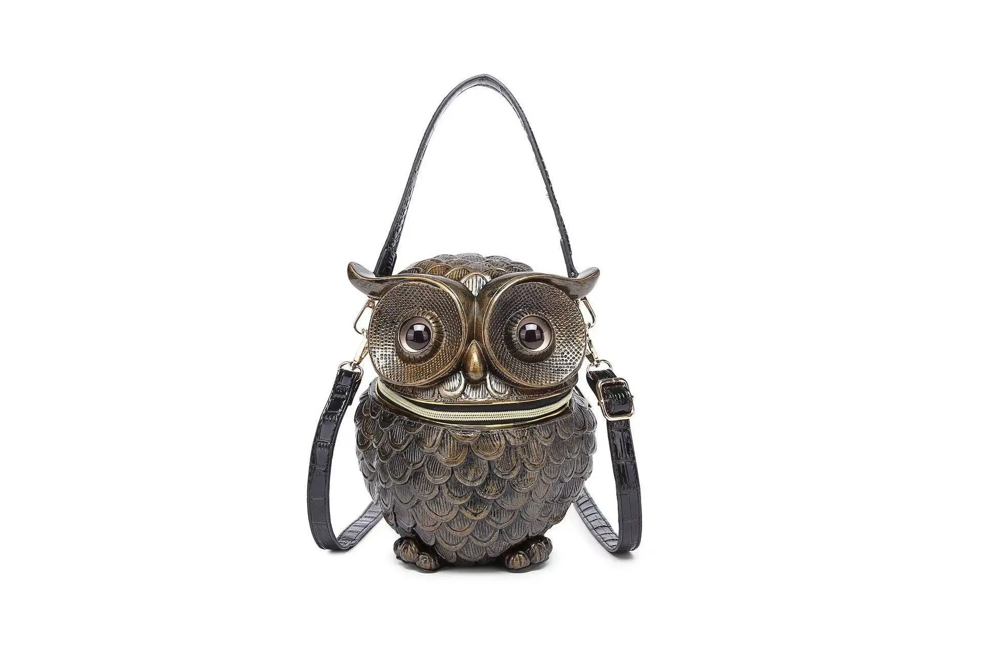 Personalized 3D Embossed Owl Handbag Realistic Irregular Shoulder Bag Unique Design Original Artwork