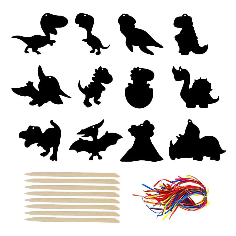 

1Set Scratch Paper Gift Scratch Craft Art Paper Set Cartoon Design DIY Supplies for Holiday Party Home Decoration