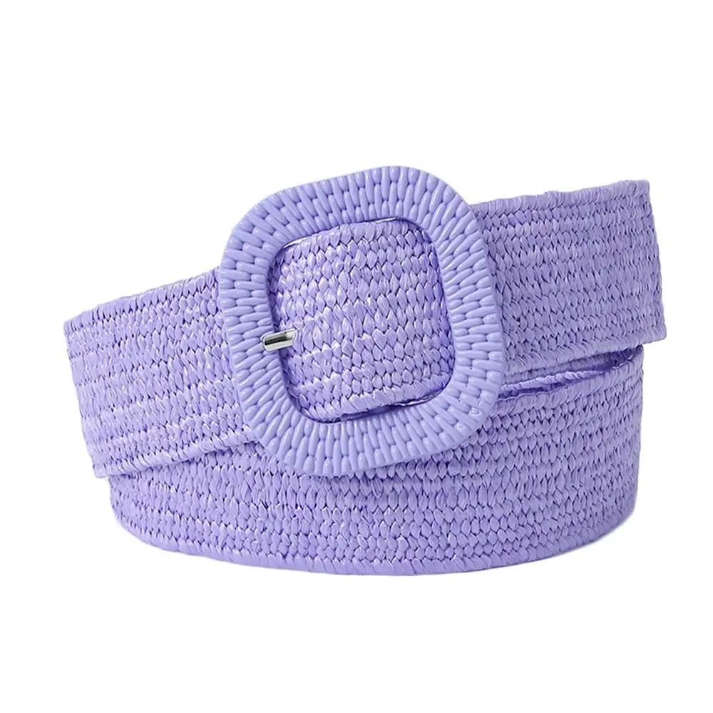Fashion Bohemian Summer Wide Braided Belts Waist Belt Waistband Straw Woven Belt
