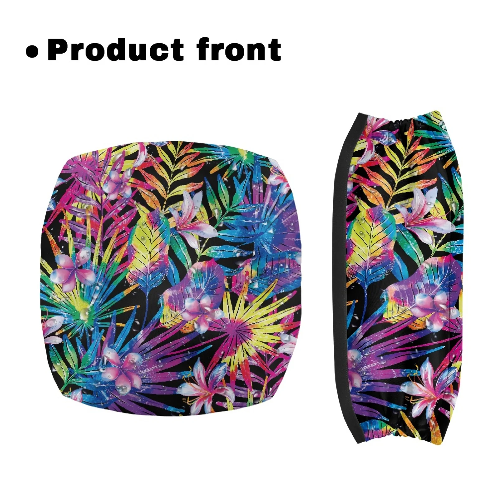 Coloranimal Stretchy Easy Installation 2 Pcs Walker Rollator Seat Back Cover for Seniors Adult for Travel Tropical Floral Print