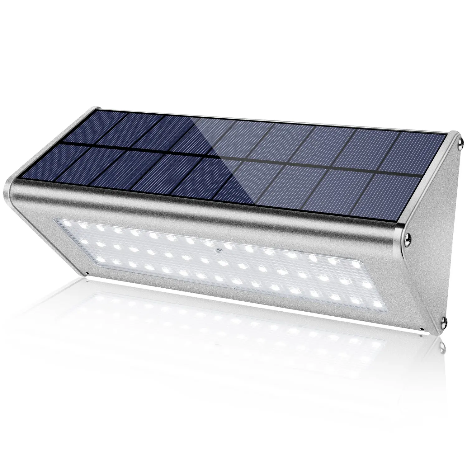 Solar 48LED Light Outdoor WaterProof Aluminum Radar Motion Sensor 1100LM Lighting Lamp for Wall Security Yard Patio Fence