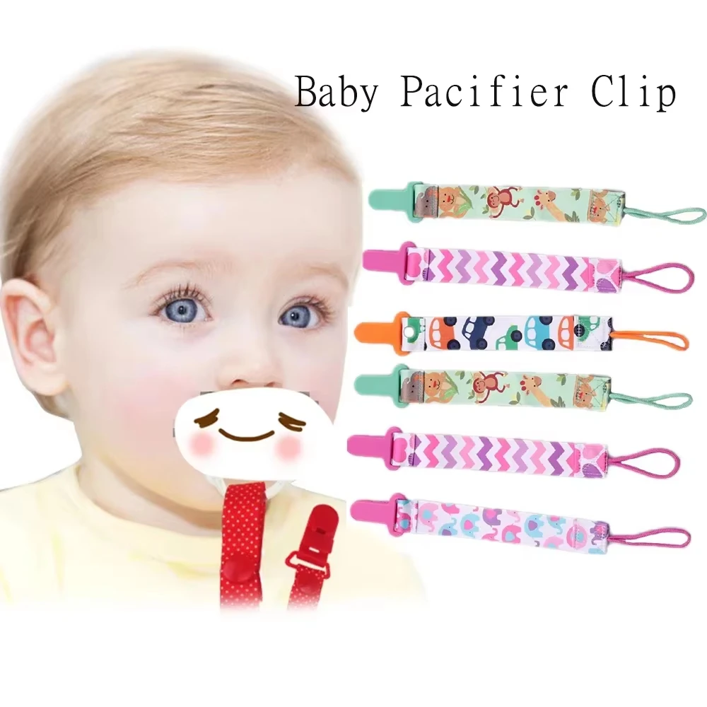 3Pcs/Set Baby Pacifier Clip Pacifier Chain Dummy Clip Nipple Holder for Baby Cartoon Print Child Pacifier Clips Soother Holder