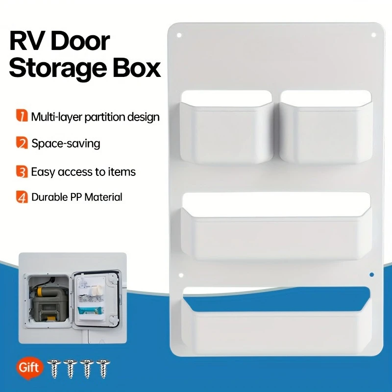 

Motorhome Caravan Toilet Compartment Door Storage Pocket Shelf Box Van Camper Organizer Foldable Space Saving Car Accessories