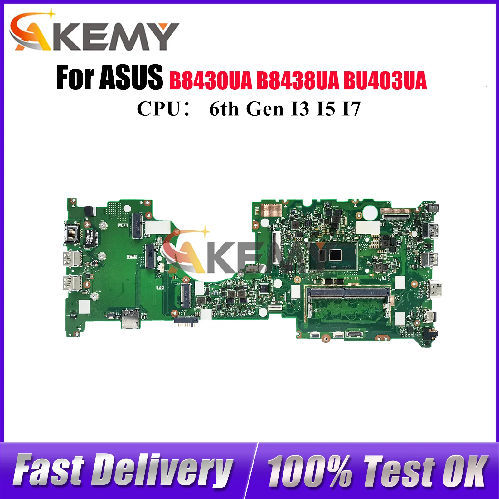 

BU403UA Материнская плата для ноутбука ASUS ExpertBook B8430UA B8438UA BU403U BU403UA Материнская плата для ноутбука с процессором I3 I5 I7 100% тестирование ОК
