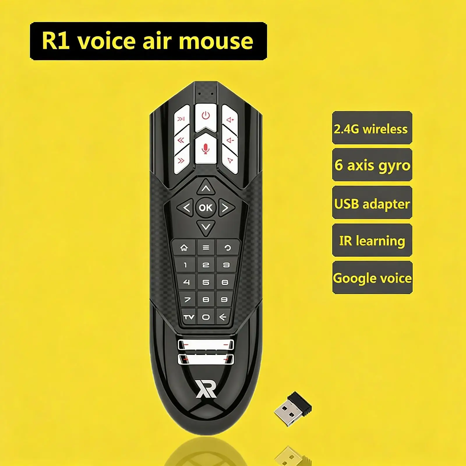

2.4G Wireless Air Mouse With Voice Control Programmable Gyroscope Aerial Remote Mice For Smart TV PC Projector Google Assistant