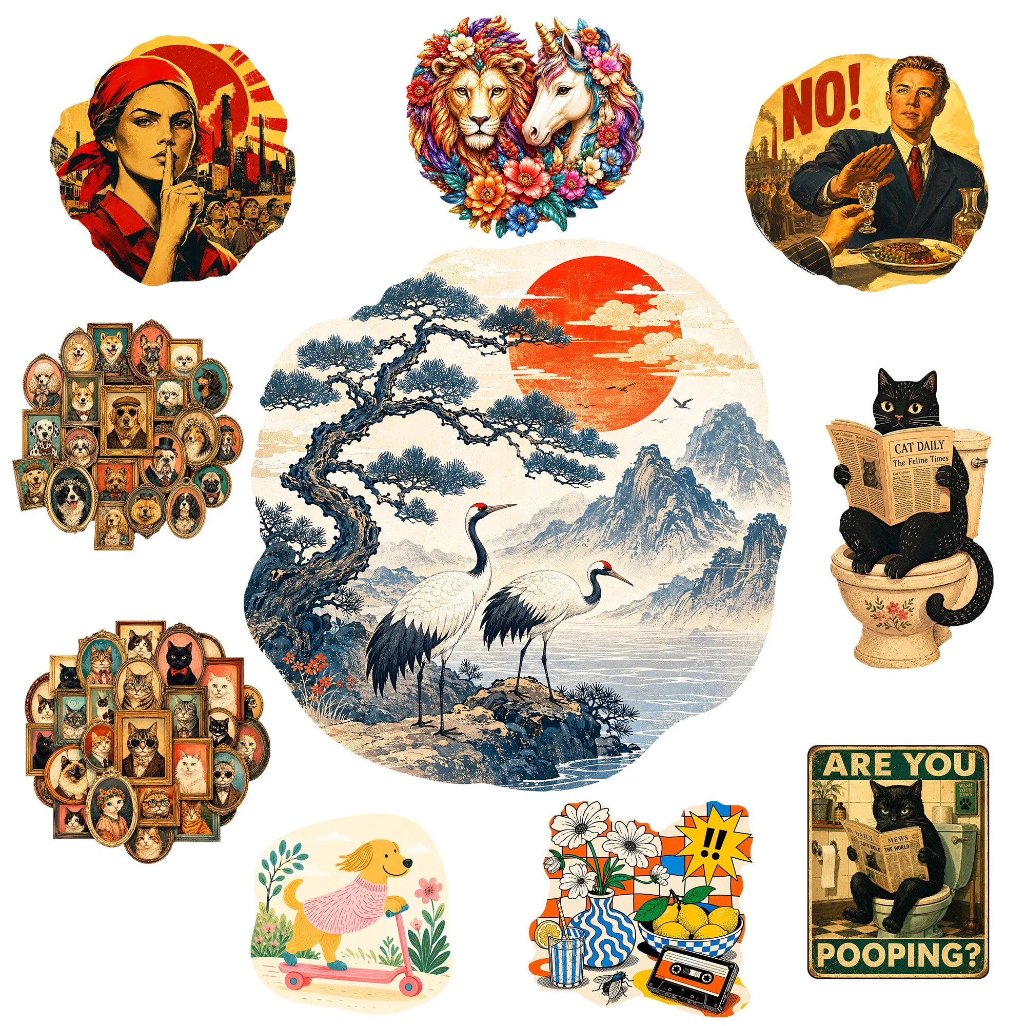 Oriental Landscape and Artistic Scenes Wooden Animal Jigsaw Puzzle Animal Puzzle Toy Brain Teaser Great Holiday Gift for Family