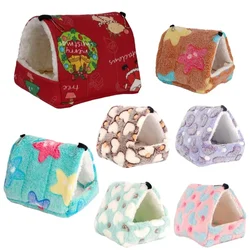 Christmas Hamster House Winter Warm Soft Beds Small Animal Nest for Squirrel Nest Guinea Pig House Rodent Hedgehog Bed
