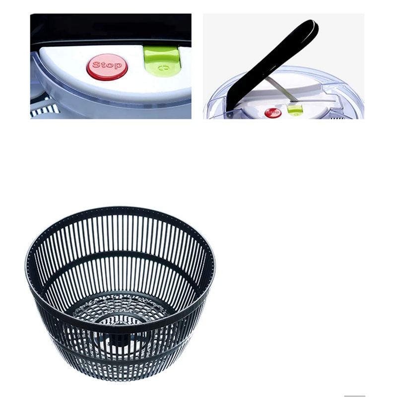 Vegetable Dehydrator, Salad Slinger, Quick And Convenient Multi-Purpose Drain Basket, Pasta And French Fries Turntable