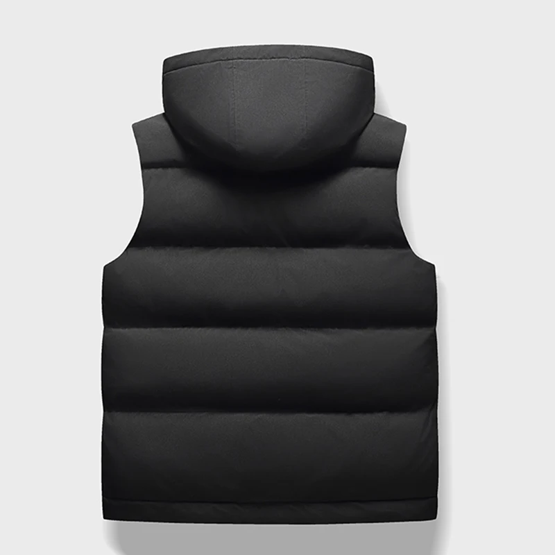 CamSolomon-Gilet à Capuche Coupe-Vent en Coton pour Homme, Veste avec Poignées Décontractées, Chapeau Amovible, Collection Automne Hiver