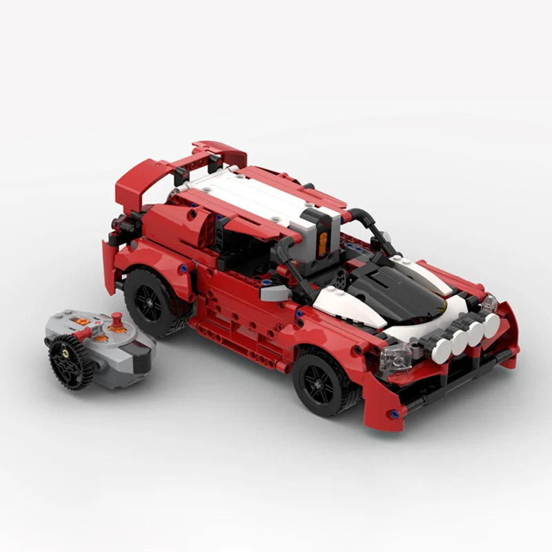 Modelo de Coche de Carreras, Bloques de Construcción MOC, Funciones de Potencia, Coche de Rally, Tecnología Modular, Regalos, Juguete de Ensamblaje para Niños