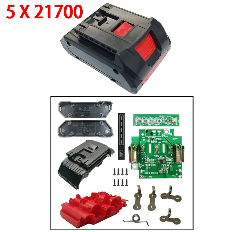 

Housing Case 5/10-cell 21700 BAT618 Lithium-ion Battery Plastic Case for Bosch 18V Tool Batteries PCB Charging Protection Plate