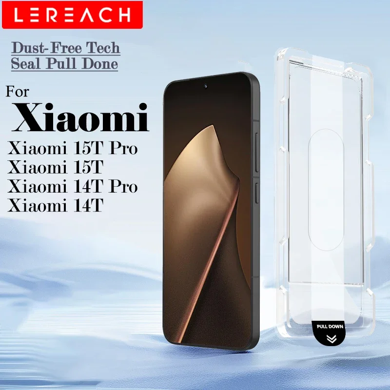 Lereach for Xiaomi 15T Pro 15T Mi 14T Pro 14T Tempered Glass Protective Film Dust-Free Alignment Tray Auto-Suction 0.3mm