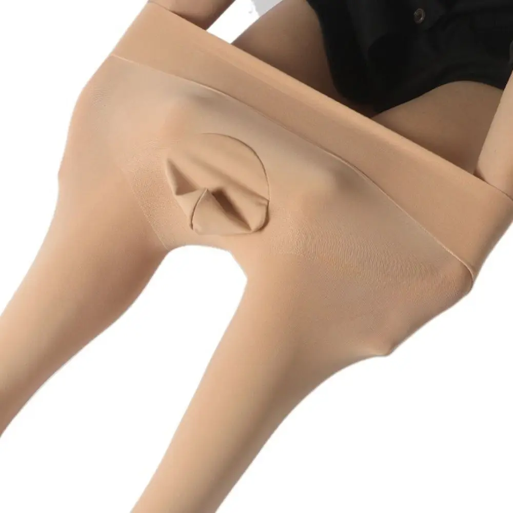 

Casual Solid Color Men's Elastic Pantyhose High Elastic Warm Long Johns Men Deep Crotch Leggings 80D Velvet Stockings Spring