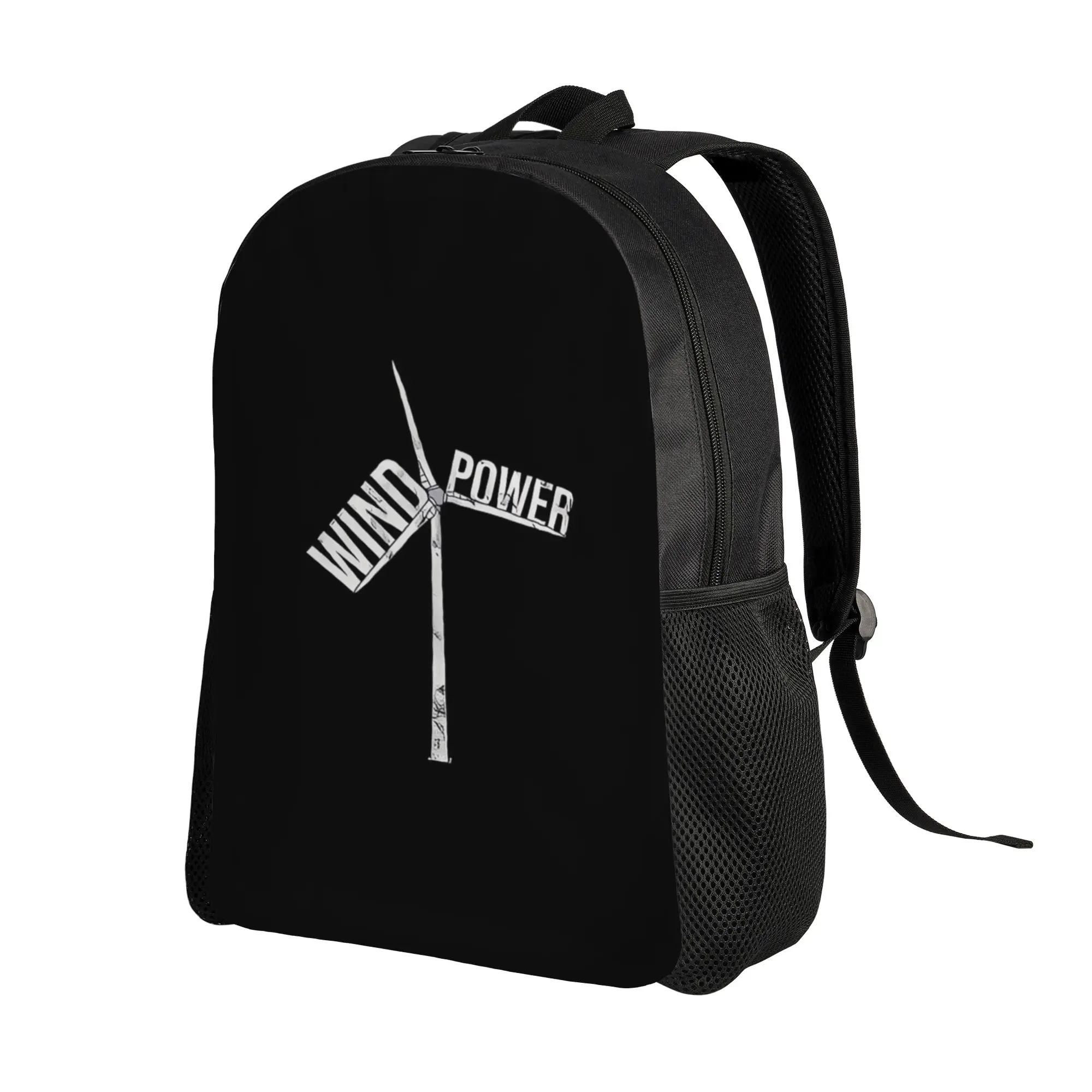 Backpack Back to school season Distressed Wind Power Text   Wind Turbine  Snack Storage Backpack