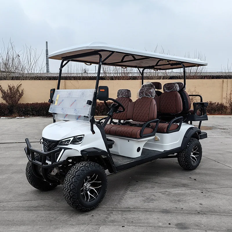 2024 New 4 Passenger Golf Carts Street Legal Car Utility Lifted Solar Panels Electric Golf Cart with 2+2 Seater