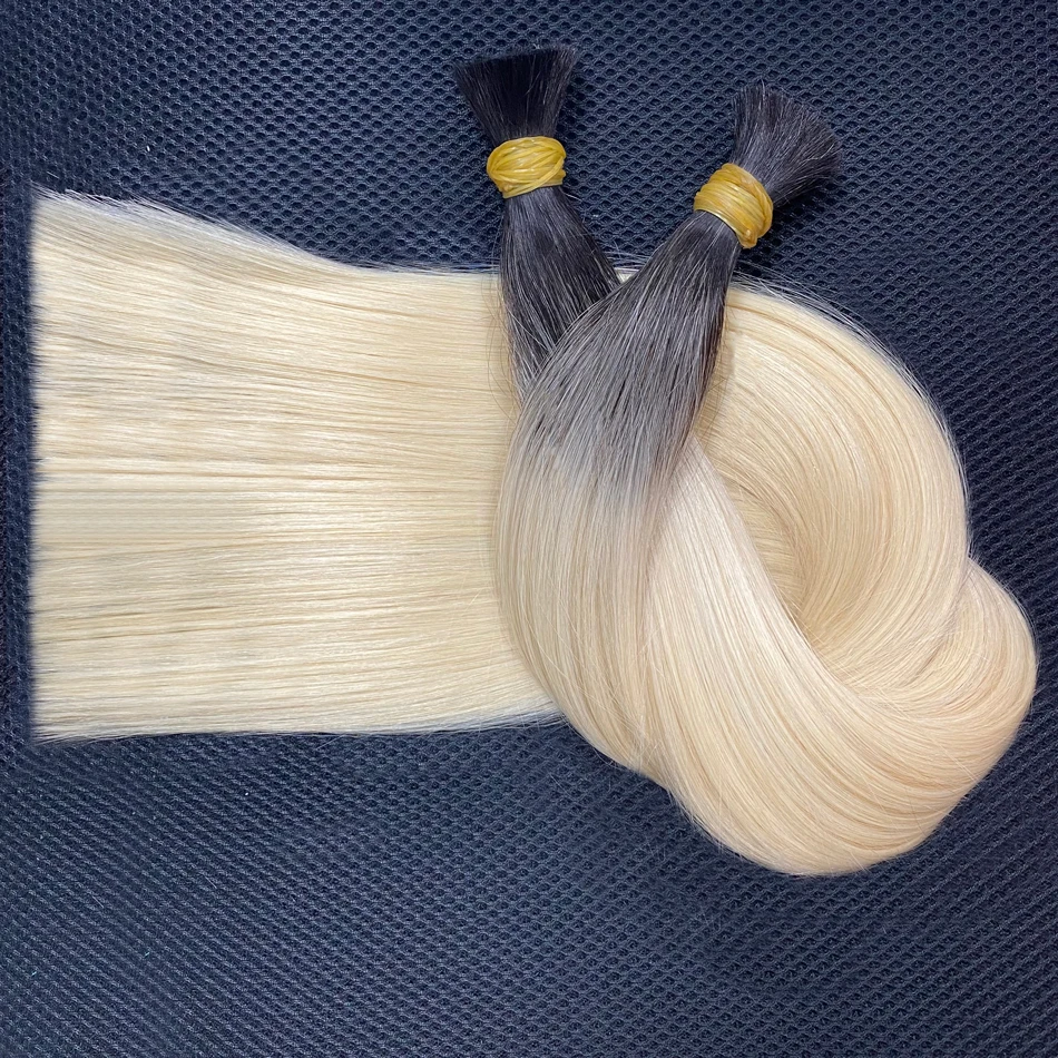 613 Human Hair Bulk For Braiding No Weft Human Hair Extensions Vietnamese Hair 1B 613 Honey Blonde 100% Human Hair Extension 50g