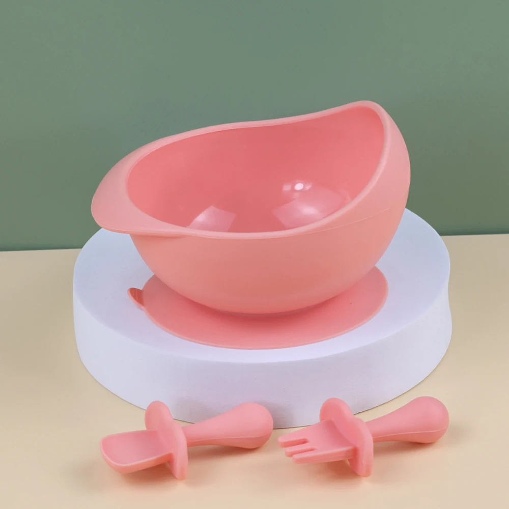 

Silicone Baby Feeding Set - Includes Suction Bowl, Mini Spoon & Fork - Dishwasher Safe, Easy Clean, Perfect Newborn Gifts, Chris