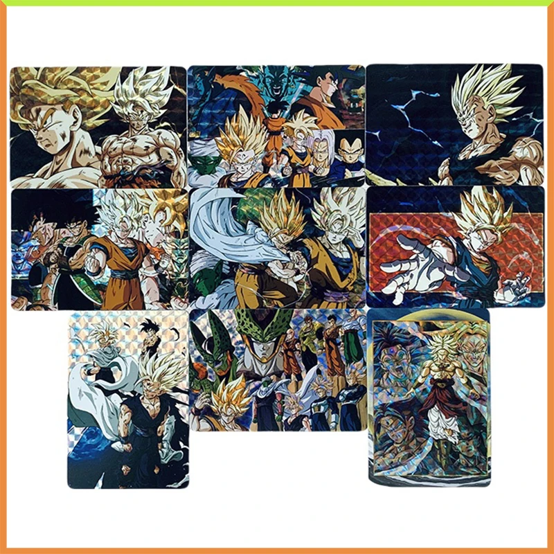 

Anime Dragon Ball DIY ACG Tabletop Game Laser Checkered Cards Cell Son Goku Toys for boys Collectible Cards Birthday Present