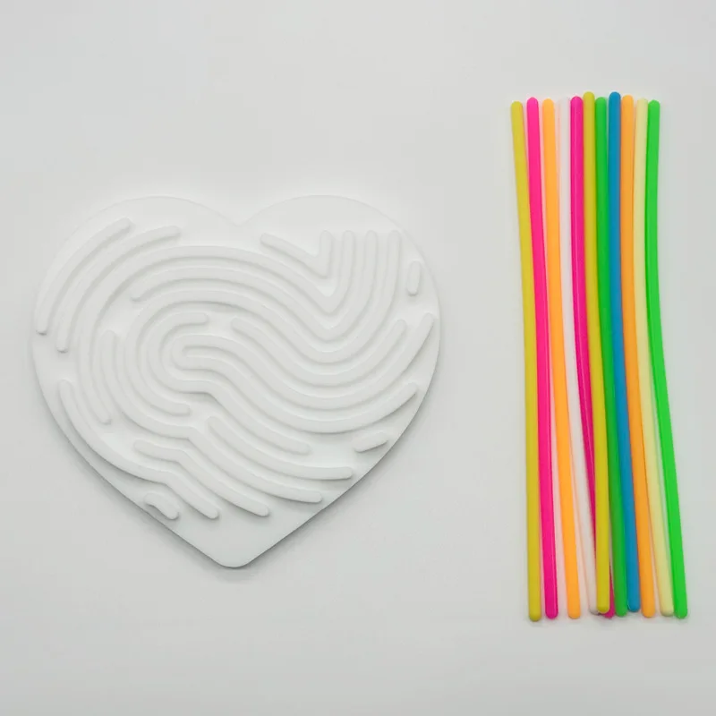 Sensory Activity Board for Kid Busy Board Motor Skills Montessori Toy Relaxing Stress Colored Silicone Rod Travel Toy Gift Boy