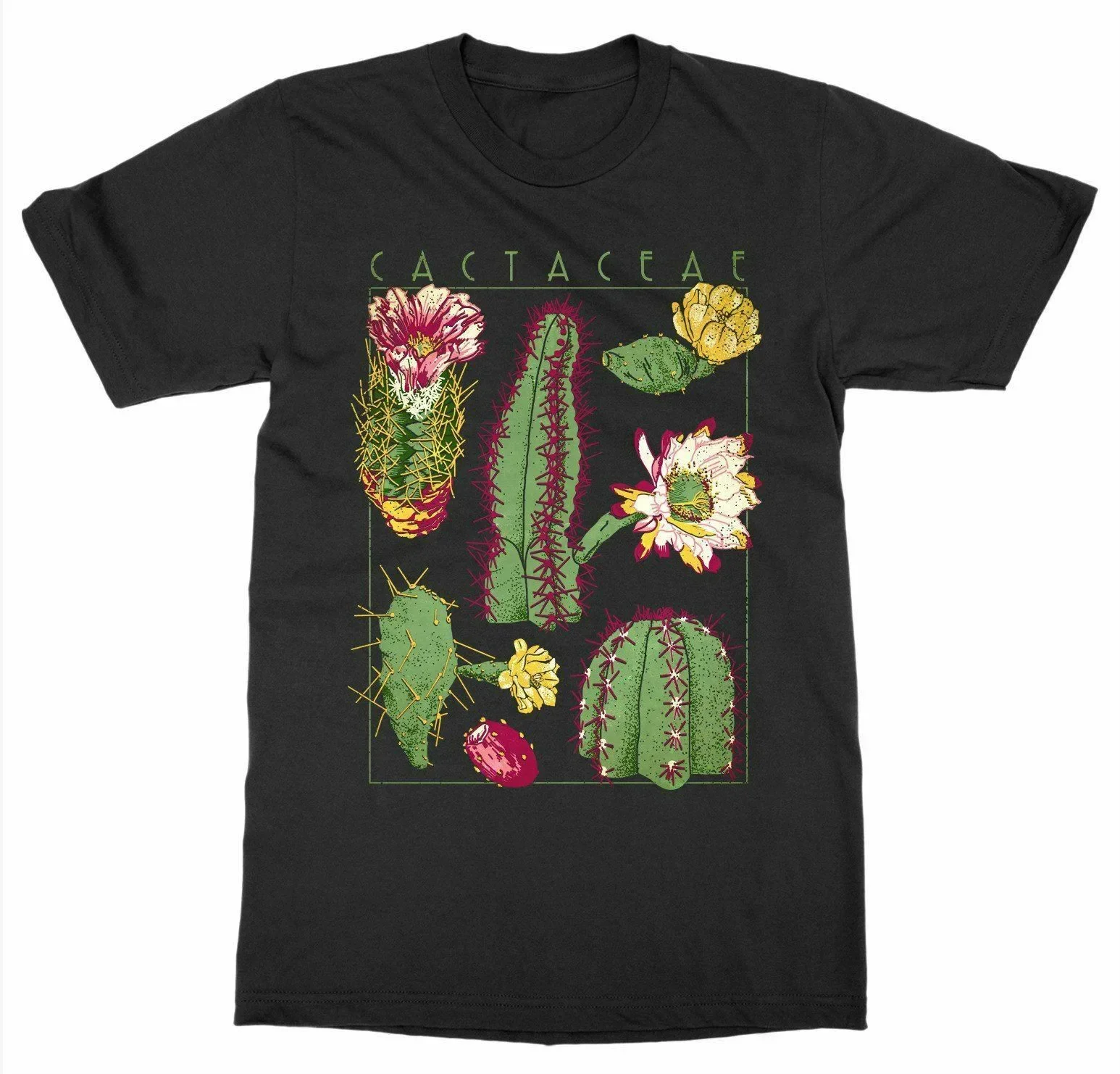 

Botanical Garden Cactus Plant Botany Bloom Fruit Grow Print T Shirt. 100% Cotton O-Neck Casual T-shirts Loose Top New Size S-3XL